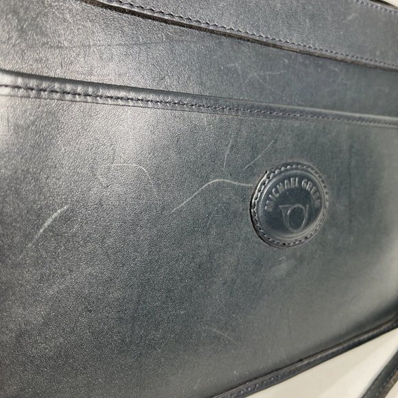 Michael Green Vintage Small Black Leather Shoulder Bag - Distressed - Picture 11 of 12